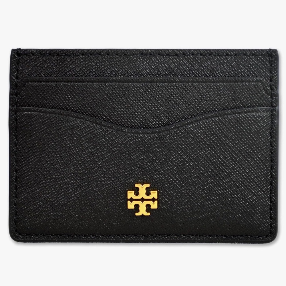 Tory Burch Womens 136101 Saffiano Leather Emerson Slim Card Case Wallet